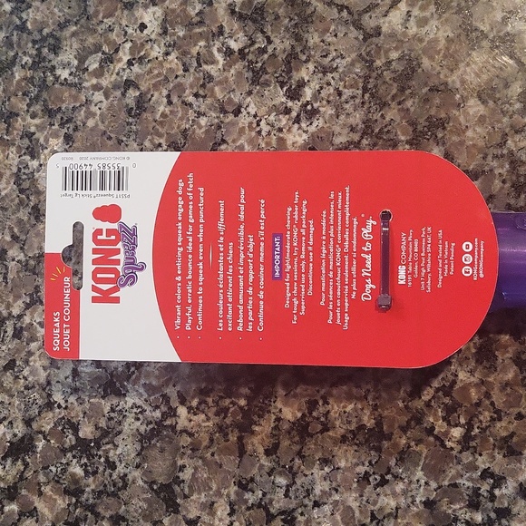 KONG Squeezz Stick Fetch Dog Toy - Purple - Large new w tag play fetch - Picture 5 of 9